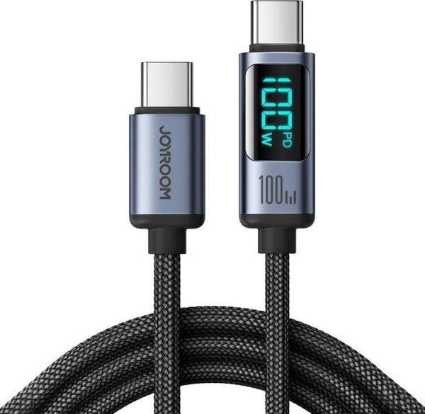 JOYROOM 100W USB-C / Type-C Dijital Ekranlı Hızlı Şarj Data Kablosu - Image 1