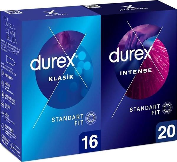 Durex Klasik Kondom 16 lı ve Durex Intense Uyarıcı Prezervatif 20 li - Image 1