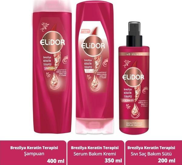 Elidor Brezilya Keratin Terapisi Saç Bakım Serisi 3 lü Set - Image 1
