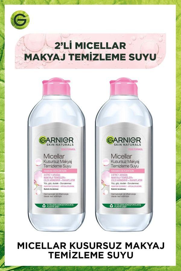 Garnier Micellar Kusursuz Makyaj Temizleme Suyu 400 ml x 2 Adet - Image 1