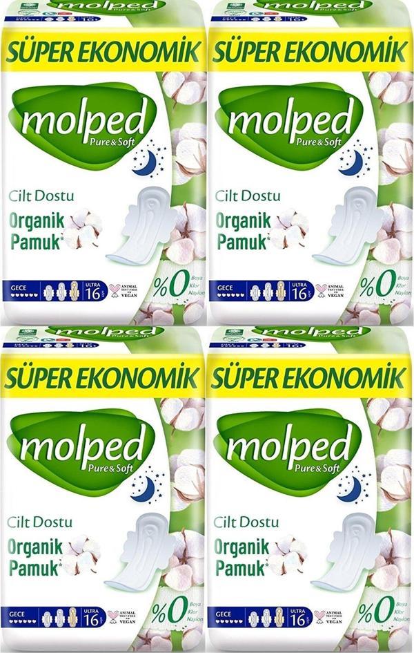 Molped Pure & Soft Gece Süper Ekonomik Ped 16 lı x 4 Adet - Image 1