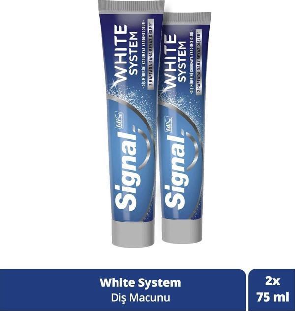 Signal White System Diş Macunu 75 ml x 2 Adet - Image 1