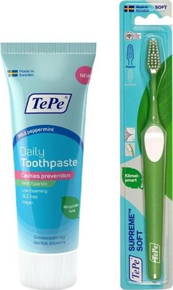 Tepe Daily Diş Macunu 75 ml + Tepe Supreme Soft Diş Fırçası - Image 1