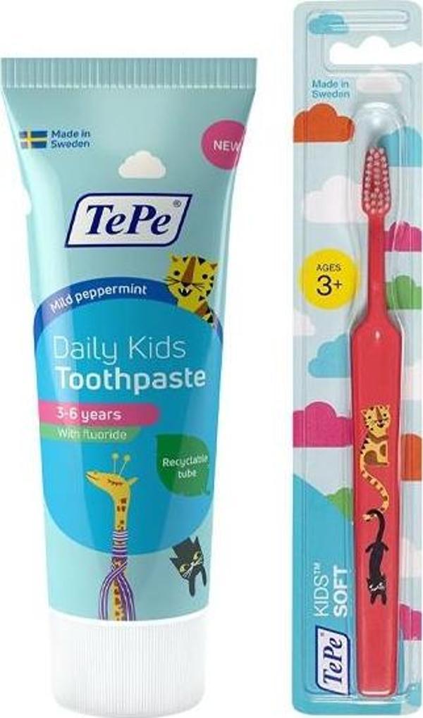 Tepe Daily Kids Çocuk Diş Macunu 75ml + Tepe Yumuşak Çocuk Diş Fırçası - Image 1
