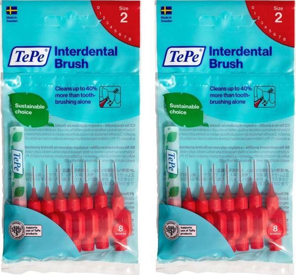 Tepe Interdental Brush Arayüz Fırçası Kırmızı 0.5 mm 8 li x 2 Adet - Image 1