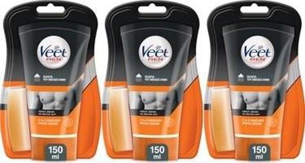 Veet Men Erkeklere Özel Duşta Tüy Dökücü Krem 150 ml x 3 Adet - Image 1