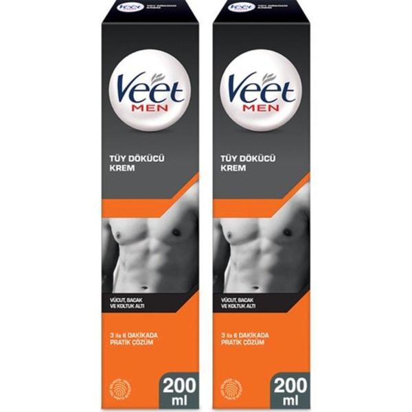 Veet Men Erkeklere Özel Tüy Dökücü Krem 200 ml x2 Adet - Image 1