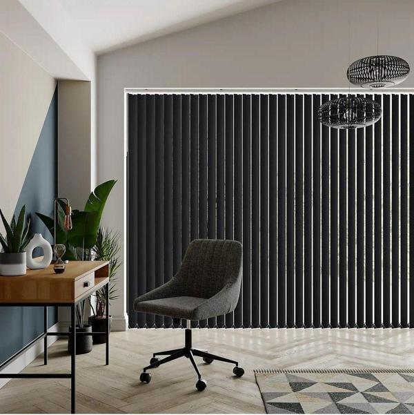 Coulisse Dikey Kumaş Perde, Dikey Jaluzi Kumaş Perde, Siyah - Image 1