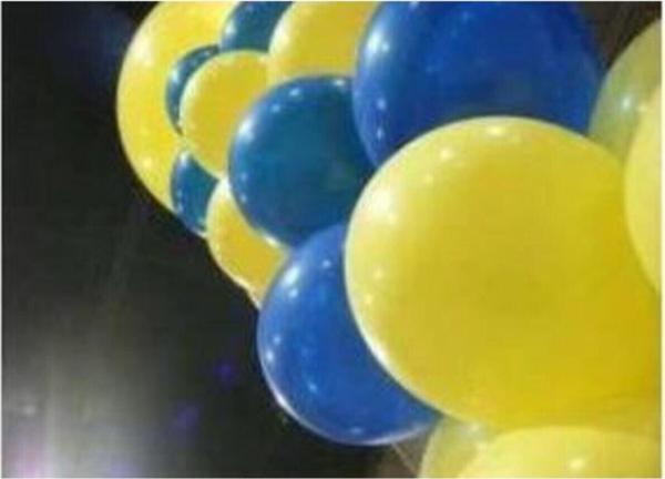 EveFix 100 Adet Metalik Sedefli Sarı Lacivert Karışık Balon - Image 1