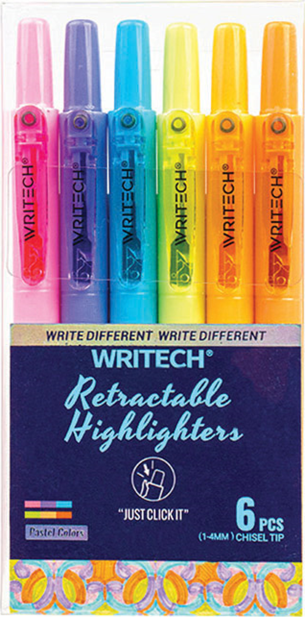 WRITECH W-805S BASMALI FOSFORLU KALEM PASTEL 6 RENK - 6'LI - Image 1