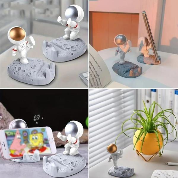  Tutucu Kaymaz Taban Hafif Taşınabilir Mini Astronot Model Telefon Tablet Stant - Image 1