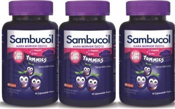 Sambucol Plus Kids Yummies 60 Çiğneme Tableti 3 Adet - Image 1