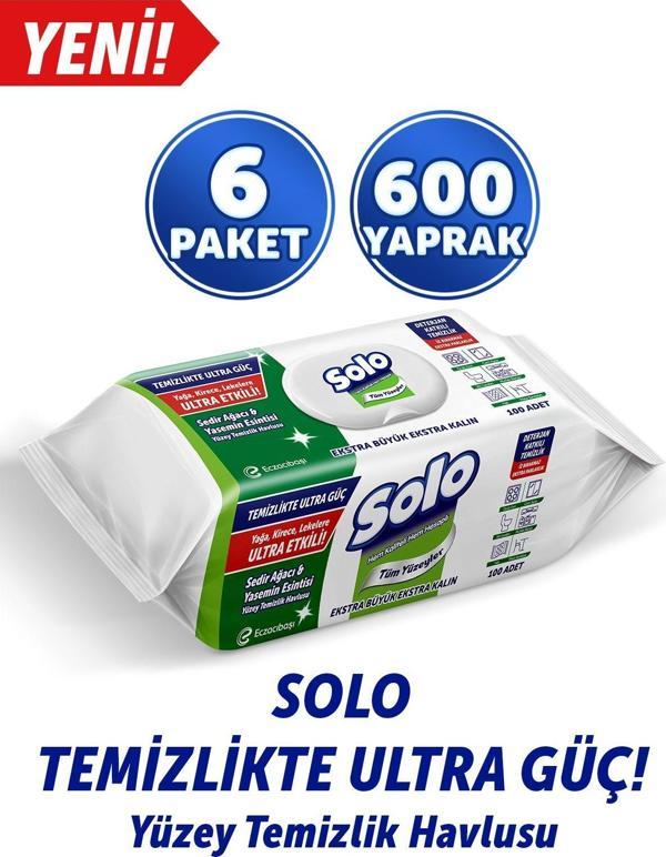 Solo Yüzey Temizleyici Havlu Sedir Ağacı Yasemin Esintisi 100'lü 6 Adet - Image 1