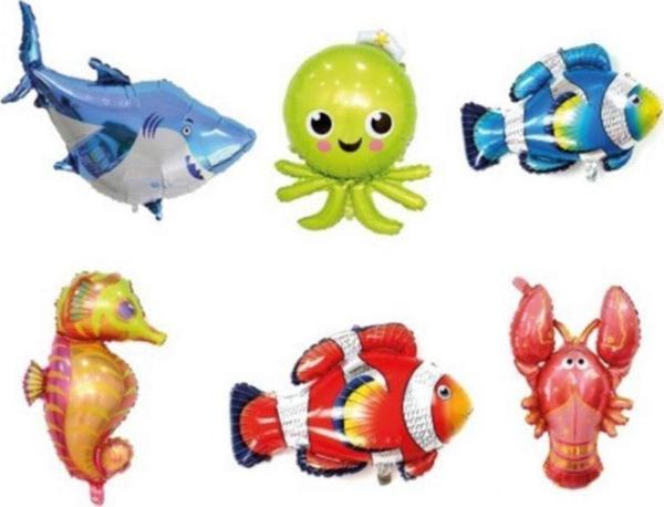 EveFix Folyo Balon Doğum Günü Balonu Balonu 6 Lı Okyanus Set - Image 1