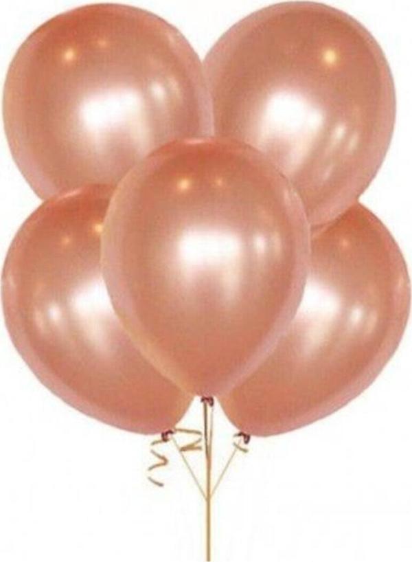 EveFix 100 Adet Metalik Sedefli Kaliteli Uçan Balon Rose - Image 1