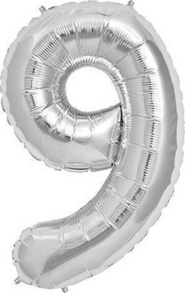 EveFix Gümüş Folyo Balon Sayılı Helyum Balon 100 Cm Dev Boy 9 - Image 1