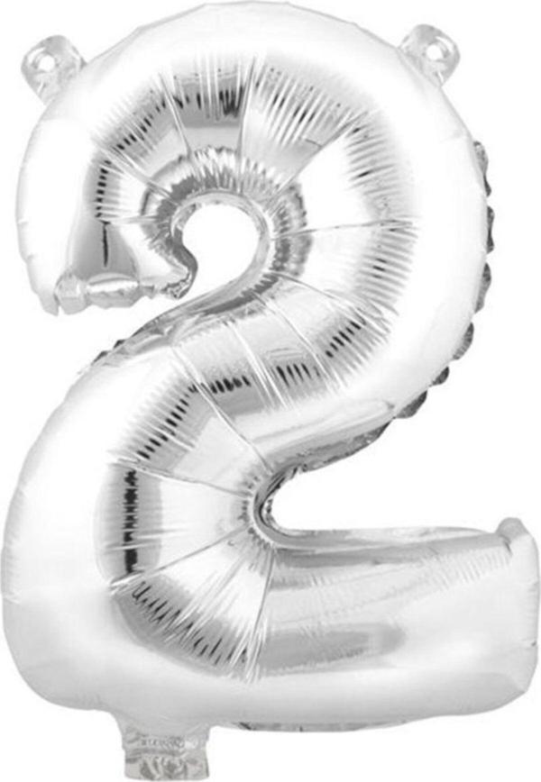 EveFix 2 (Gümüş) Rakam Folyo Balon - 90 Cm - Gümüş Folyo Rakam Balon - Image 1