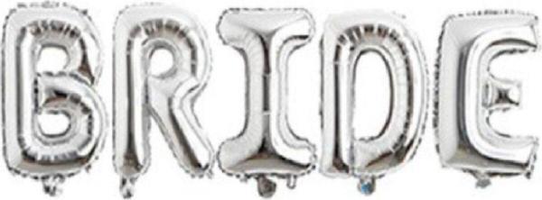 EveFix Gümüş Renkli Bride Folyo Balon Seti - Image 1