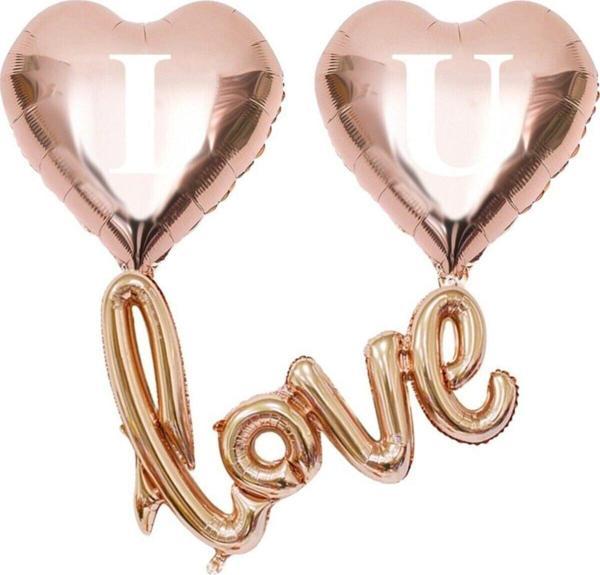 EveFix I Love You Kalpli Folyo Balon Set Rose Gold - Image 1