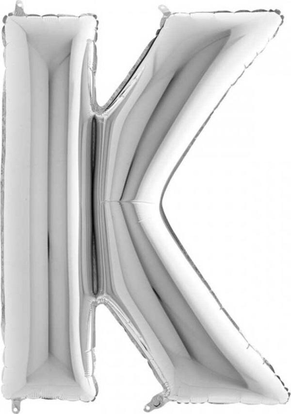 EveFix K Harf Gümüş Folyo Balon 40 Inç 102Cm - Image 1