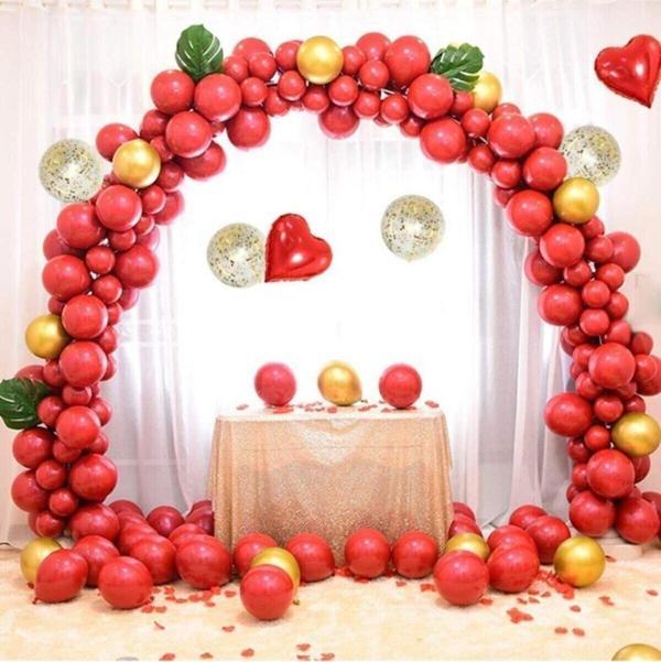 EveFix Kırmızı Balon Zinciri 100 Adet Balon 5 Mt Zincir Aparatı - Image 1