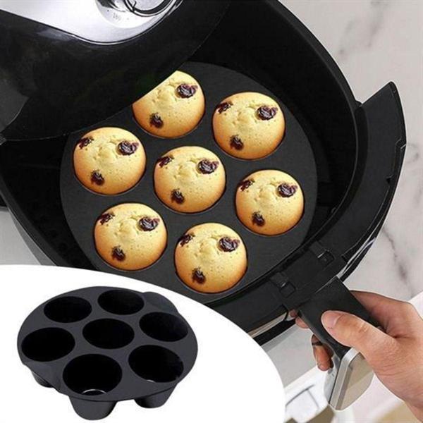 EveFix 7 Gözlü Silikon Çok Amaçlı Airfryer Muffin Cupcake Kek Ve Çörek Pişirme Kalıbı - Image 1