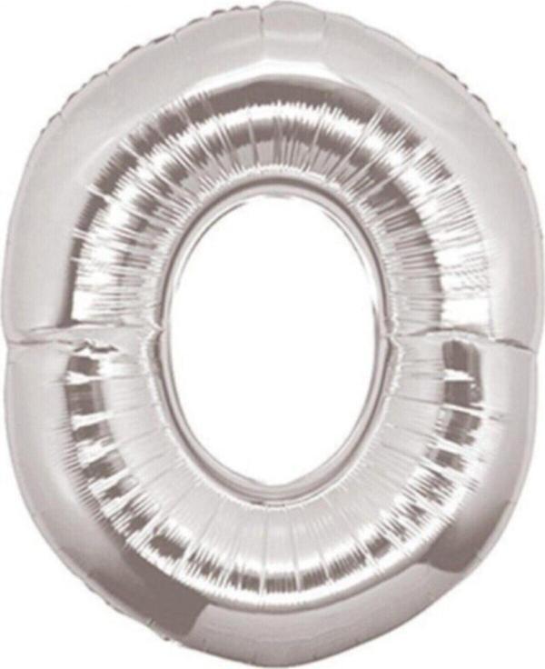 EveFix Balon 0 Rakamı Gümüş 100 Cm Folyo Balon - Image 1