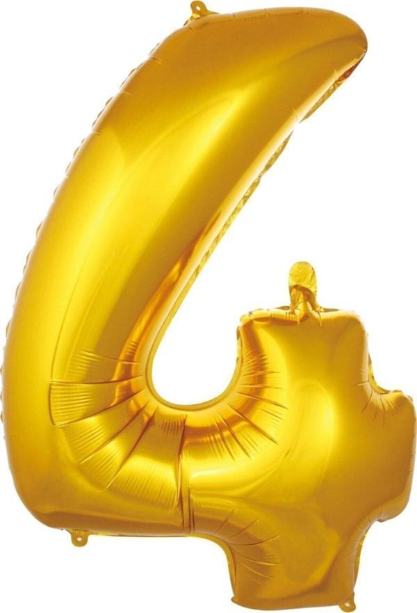 EveFix Balon 4 Rakam 76 Cm Gold Folyo Balon 34 Inc - Image 1
