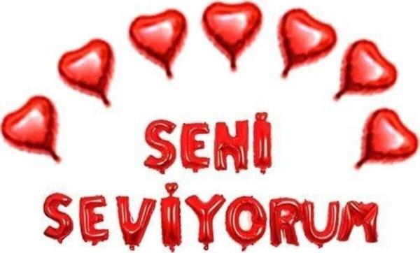 EveFix Seni Seviyorum Kalpli Folyo Balon Seti - Image 1