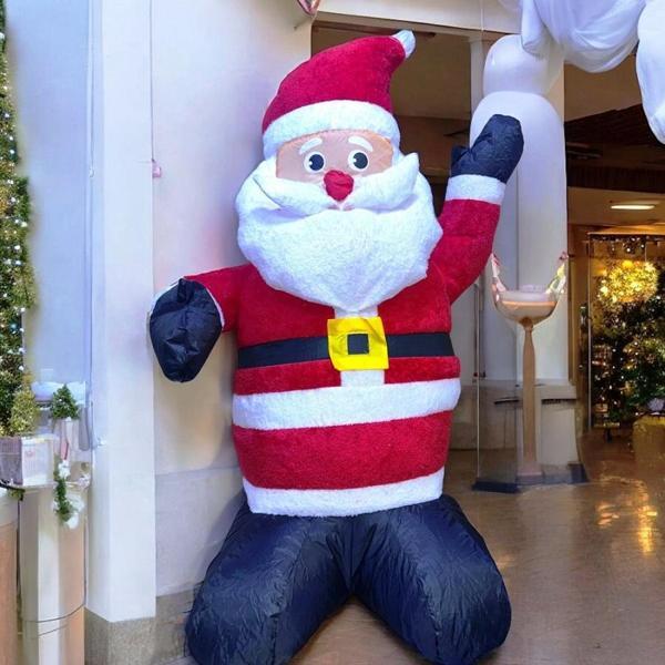 VIP DELUXE 120 CM LED IŞIKLI MOTORLU DEV ŞİŞME NOEL BABA 120 CM IŞIKLI PELUŞ DOKULU YILBAŞI DEKORU - Image 1