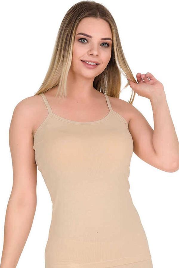 Berrak İç Giyim Likralı Kadın İp Askılı Penye Atlet 6 Lı Paket - Image 1