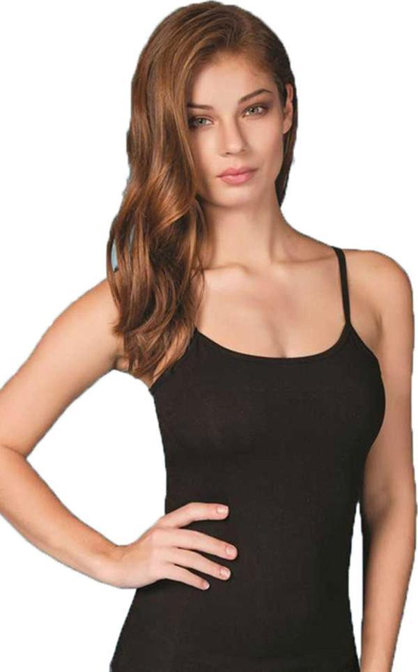 Berrak İç Giyim Likralı Kadın İp Askılı Penye Atlet 6 Lı Paket - Image 1