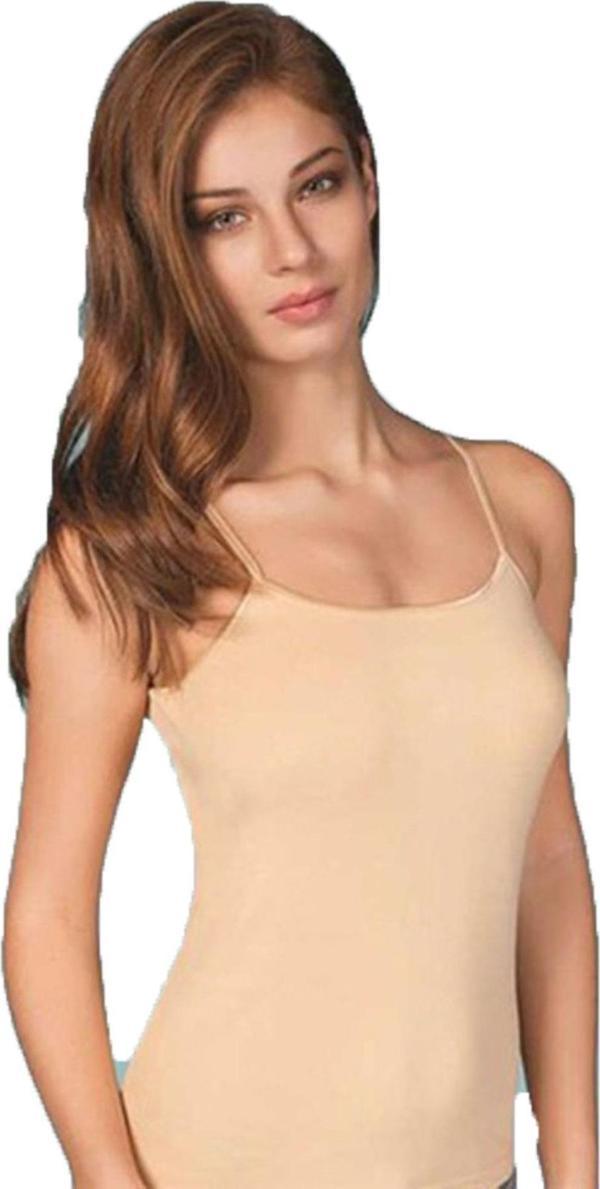 Kadın İp Askılı Likralı Penye Atlet 3 Lü Paket - Image 1