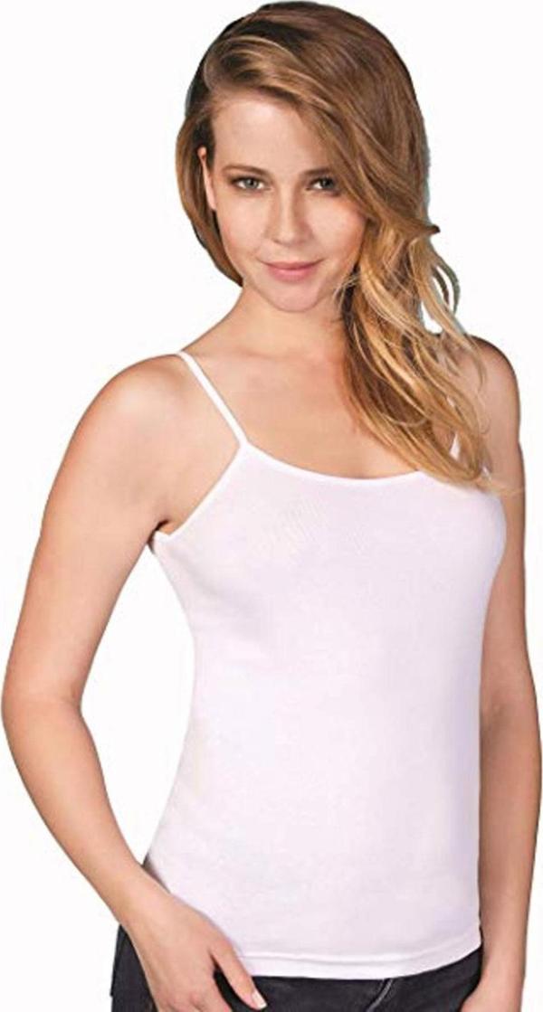 Kadın İp Askılı Penye Atlet Likralı Pamuku Bayan 6 Lı Paket - Image 1