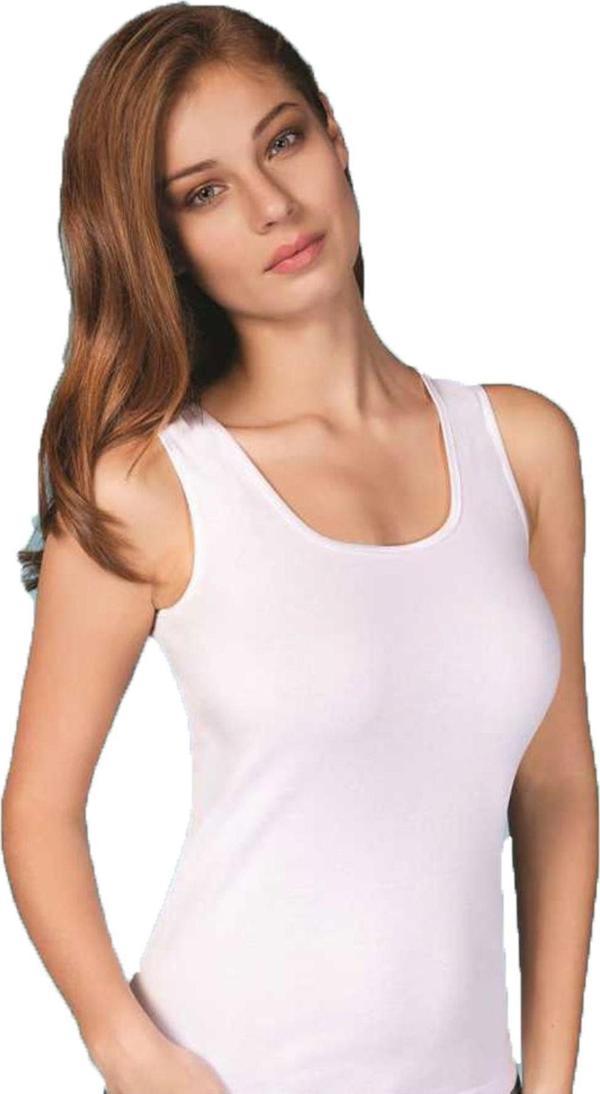 Kadın Likralı Geniş Askılı Pamuklu Atlet 6 lı Paket - Image 1