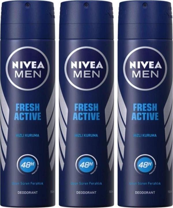 Nivea Erkek Men Fresh Active Deodorant Sprey 150 Ml 3 Lü - Image 1
