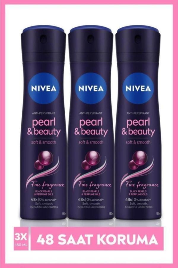 Kadın Sprey Deodorant Pearl&beauty Fine Fragrance 150ml, 48 Saat Anti-perspirant Koruma, X3 Adet - Image 1