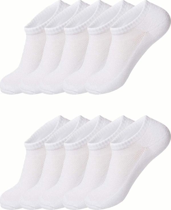 10lu Kadın Görünmez Çorap Düz Renk Pamuklu Klimalı Ekonomik - Image 1