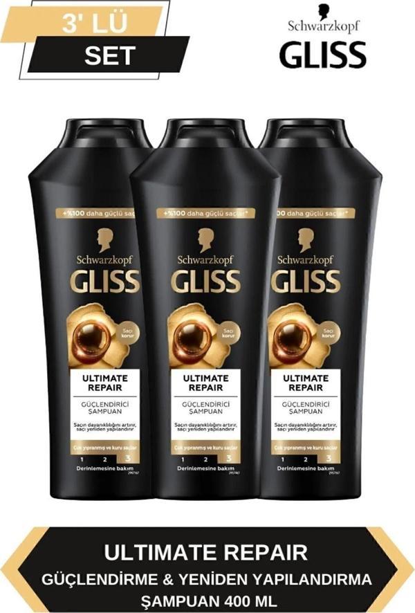 Gliss Ultimate Repair Şampuan 400Ml X 3'Lü Set - Image 1
