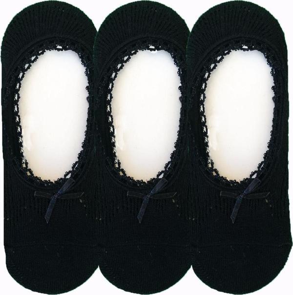 3lü Kadın Babet Çorap Renkli Pamuklu Klimalı Fiyonklu Ekonomik - Image 1