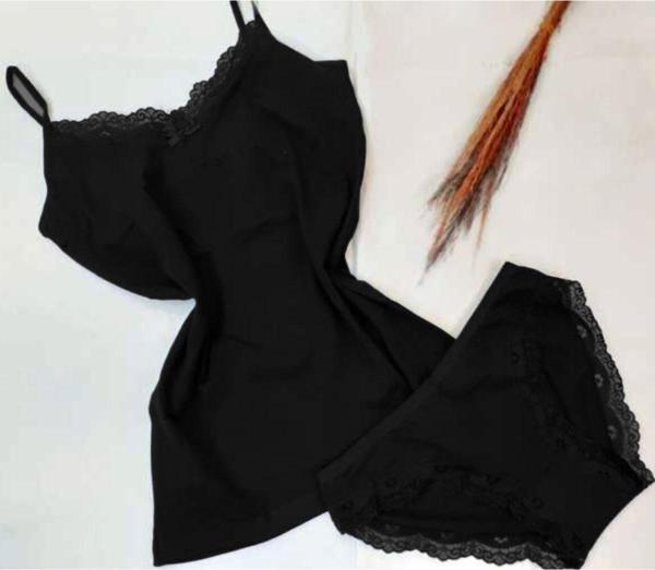 Kadın İp Askılı Dantel Detaylı Atlet Bikini Takım Pamuklı Esnek - Image 1