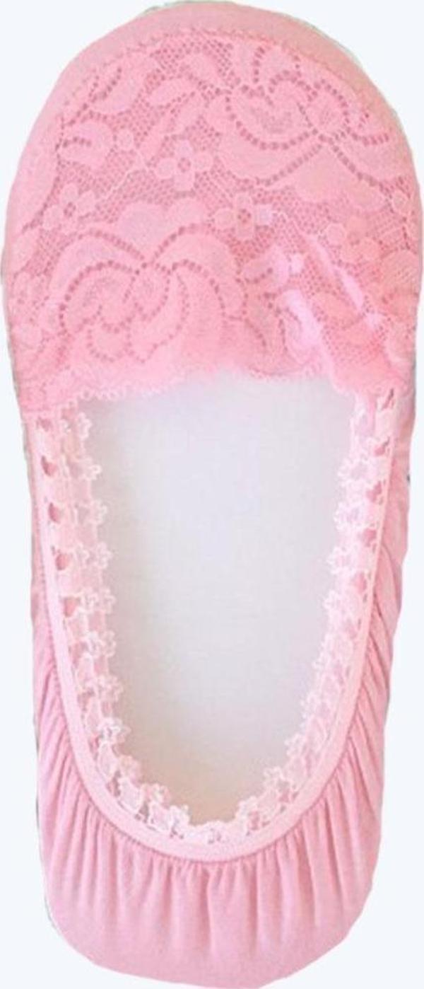 Kadın Dantel Babet Pamuklu Çorap Çarık Renkli - Image 1