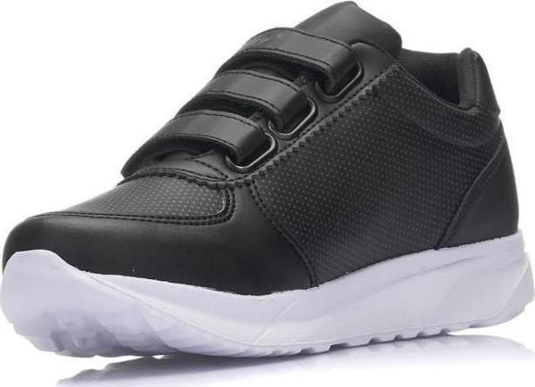 Parley 918-24 Deri Cırtlı Anatomik Kadın Sneaker Siyah Beyaz - Image 1