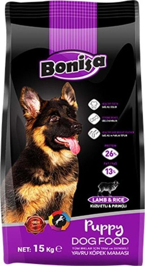 bonisa 15 Kg Kuzu Pirinç Yavru Köpek Maması - Image 1