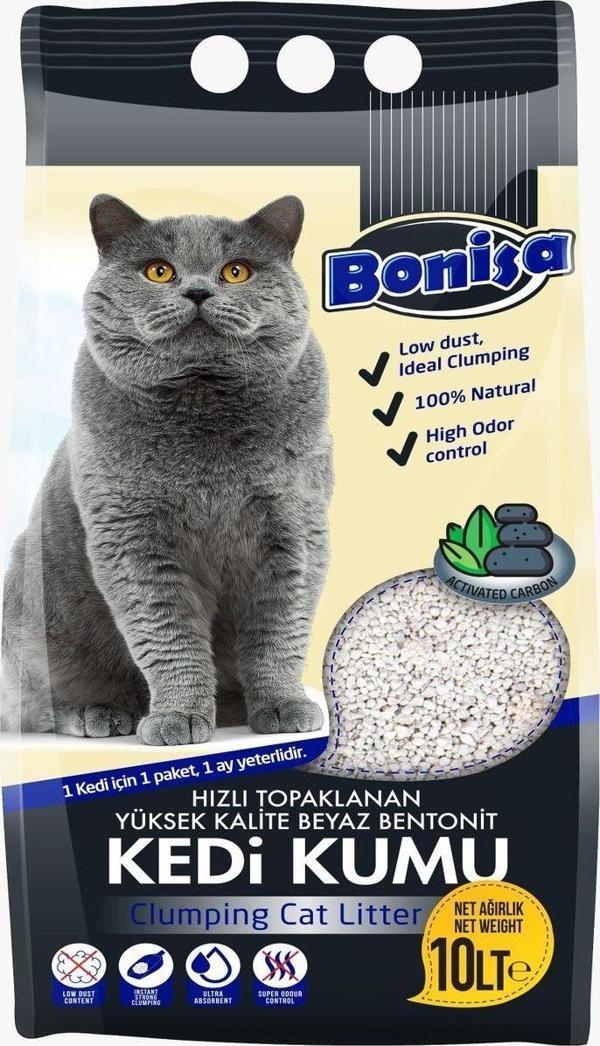 bonisa Bentonit Active Karbon Kedi Kumu 10 Lt - Image 1