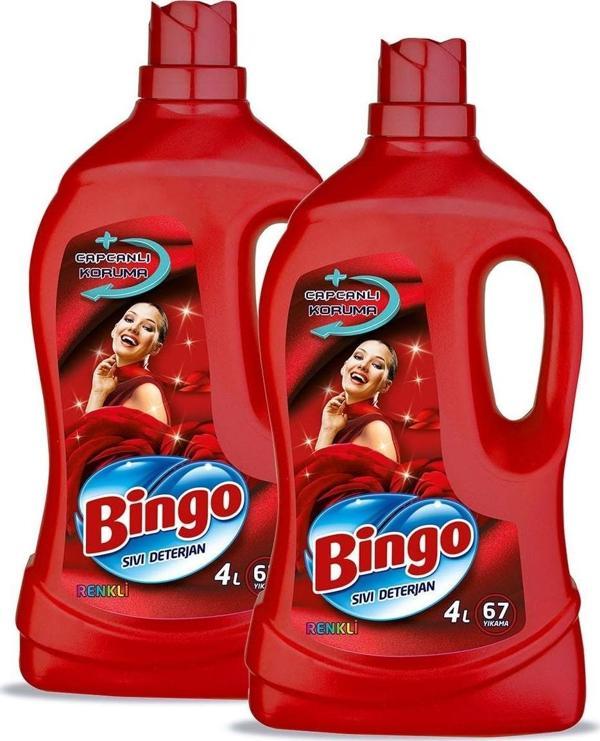 Bingo Renkli Sıvı Bakım Çamaşır Deterjanı 4 lt x 2 Adet - Image 1
