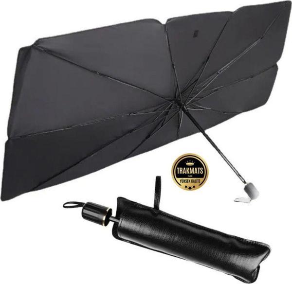 Tarkmats Renault 25 Universal Araç İçi Ön Cam Katlanabilir Şemsiye Güneşlik Siyah - Image 1
