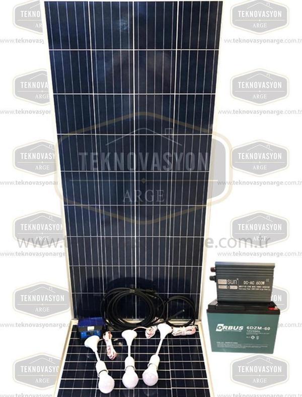 170 Watt Güneş Paneli Tv Aydınlatma Paketi Solar Paket - Image 1
