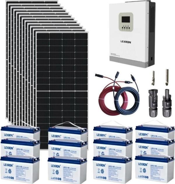 Teknovayon Arge Güneş Enerjisi Bağ Evi Solar Paketi 5KVA Akıllı İnverter 410W Güneş Paneli 100Ah Jel Akü - Image 1