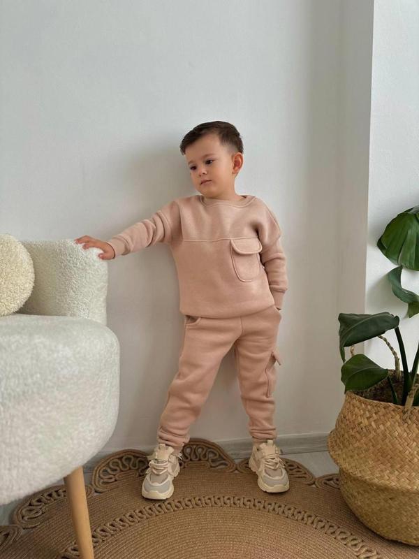 ERKEK ÇOCUK DÜZ MODELLİ 3 İPLİK EŞOFMAN TAKIMI - Image 1